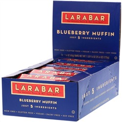 Larabar, The Original Fruit & Nut Food Bar, Blueberry Muffin, 16 Bars, 1.6 oz (45 g) Each