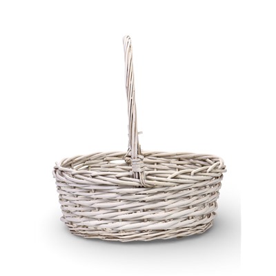 Корзина плетёная для хранения Kask, из лозы, с ручкой, белая, набор 5 шт.