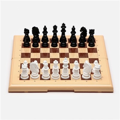 Настольные игры 3 в 1, шашки, шахматы, нарды, поле 32×32 см, пластик