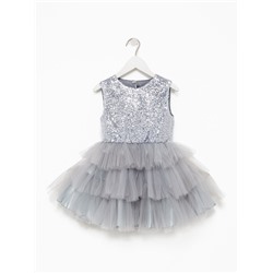 Платье нарядное для девочки KAFTAN, с пайетками, рост 98-104, серое