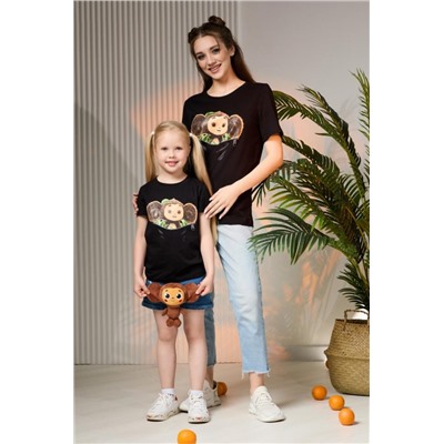 Футболка 11856 Чебурашка (Черный)