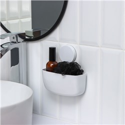 Полка для ванной Доляна Witlen, органайзер настенный, самоклеящийся, 16.5×6.5×17 см, белая