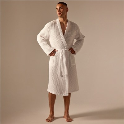 Халат вафельный мужской SL HOME: Boho «Блан де Блан», размер S, хлопок 100%, белый