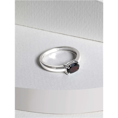 Кольцо из серебра с гранатом родированное К-0103-52-08