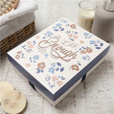 Салфетки махровые «Этель. Голубые цветы», 5 шт., 30×30 см, хлопок 100%, бежевые/коричневые