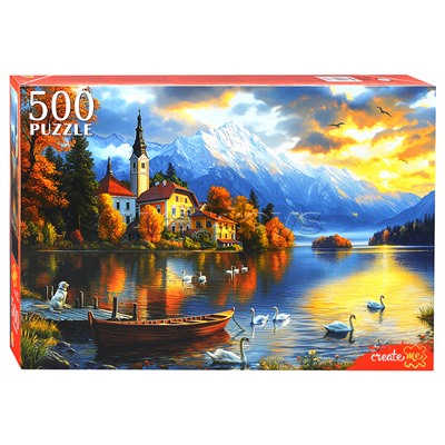 Пазлы 500 "Закат на озере"