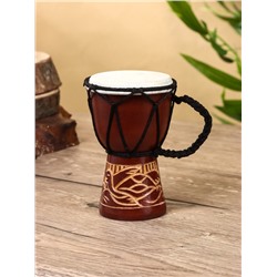 Сувенирный музыкальный инструмент барабан джембе «Светлый», 12×9×9 см, МИКС