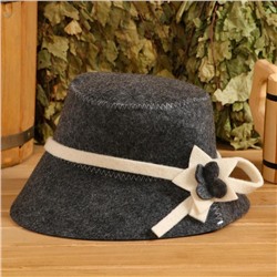 Шапка для бани и сауны «Незнакомка», полиэфир, шерсть, серая, «Добропаровъ»