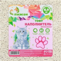 Наполнитель тофу, «Пижон» оригинальный 6 кг впитываемость до 15 л