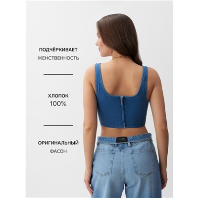 Корсет женский джинсовый MIST, размер XL, синий