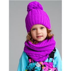 Комплект трикотажный для девочек: шапка, снуд