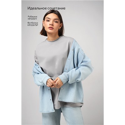 Женская футболка оверсайз из футера двухнитки Happyfox