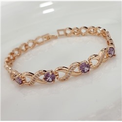 Браслет женский на руку Дубайское золото покрытие позолота, вставка: фианит, арт.314.946