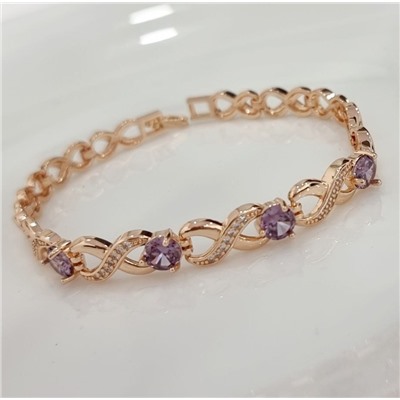 Браслет женский на руку Дубайское золото покрытие позолота, вставка: фианит, арт.314.946