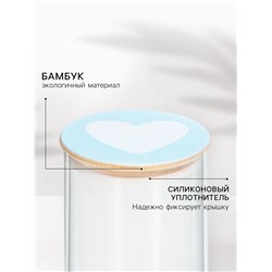 Крышка бамбуковая «Любовь», 8.5 см, силиконовая прокладка