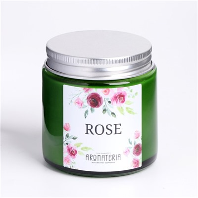 Ароматическая свеча в банке Spring Flowers. Rose, из соевого воска, 25 ч, 120 мл, роза