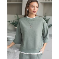 Свитшот свободный из петельчатого футера двухнитки с эластаном