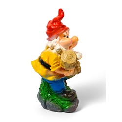 Садовая фигура из гипса «Гном с бревном», 37×19×23 см