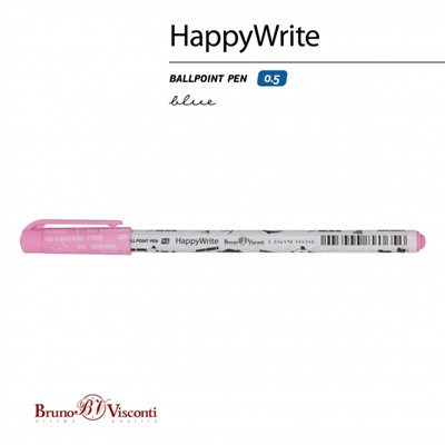 Ручка шариковая 0.5 мм "HappyWrite. Панды" синяя 20-0215/63 Bruno Visconti