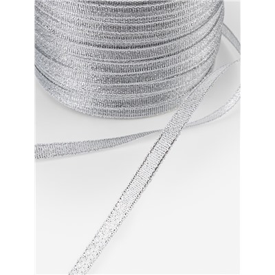 Лента парчовая, 6 мм, 500±1 м, цвет серебряный
