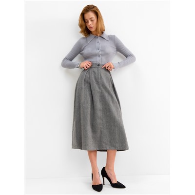 Юбка миди женская MINAKU: Modern classic, тёмно-серая, размер 46