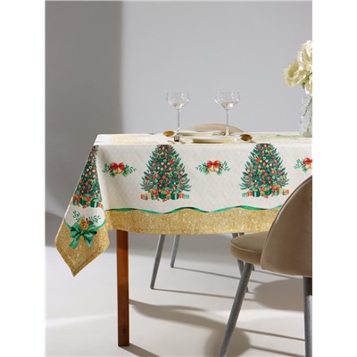 Скатерть новогодняя «Этель» Golden Christmas, 150×220 ±3 см с ГМВО, 100% хлопок, 190 г/м²