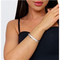 Браслет женский раздвижной на руку, жесткий металический, покрытие посеребрение, №016035, арт. 001.338