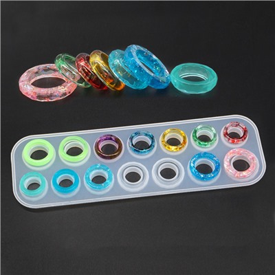 Молд силиконовый «Кольца», 14 форм колец