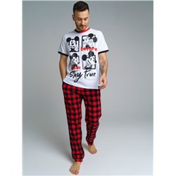 Комплект Family look мужской: футболка, брюки черный,красный,белый