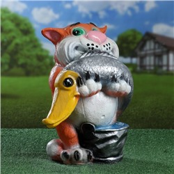 Садовая фигура из гипса «Кот-рыбак», 41×23×18 см