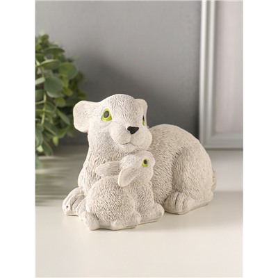 Фигурка гипс «Кролики пасхальные», 10×10×18 см, серый