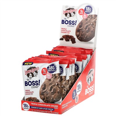 Lenny & Larry's, The BOSS Cookie,   Triple  Chocolate Chunk, 12 Cookies, 2 oz (57 g) Each