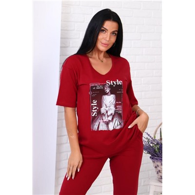Пижама 57040 (Бордовый)