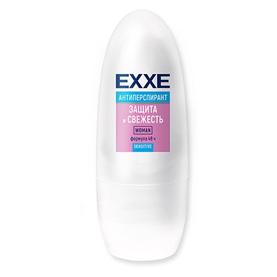EXXE Дезодорант жен.50мл (роз.sensitive)(ролик) Защита и свежесть /12