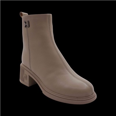 Ботинки из натуральной кожи на меху РА09-2 бежевые