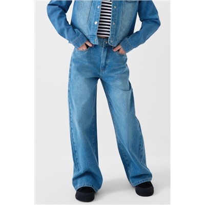 Брюки текстильные джинсовые для девочек PLAYTODAY, 1243745