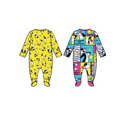 Комбинезон детский трикотажный для девочек, 2 шт в комплекте