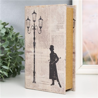 Шкатулка книга - сейф «Фонарный столб», дерево, искусственная кожа, 21×13×5 см