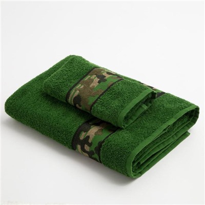 Полотенце махровое Love Life «Милитари» 30×60 см, цв. хаки, 100% хлопок, 360 г/м²