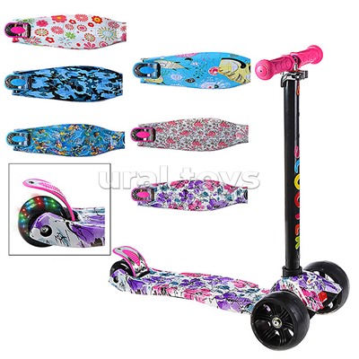 Самокат U037254Y 3-х кол., цвет микс, светящиеся колёса, PU, ABEC 7, в коробке сколы.царапины