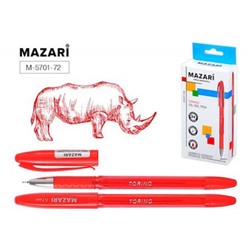 Ручка шариковая масляная 0.7мм "TORINO" красная, игольчатый наконечник M-5701-72 Mazari