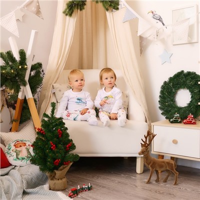 Пижама детская MINAKU Winter, рост 62-68 см, белая