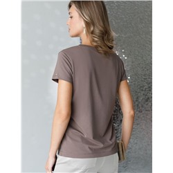 Нарядная футболка с принтом фольгой из премиального хлопка с эластаном