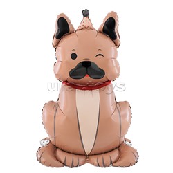 Шар 3D (39''/99 см) Бульдог в колпачке, 1 шт. в уп.