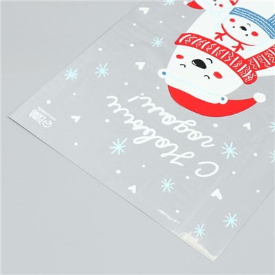 Пакет подарочный новогодний пластиковый «Тепла и уюта», 20×30 см