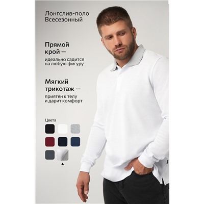 Мужской базовый лонгслив-поло Happyfox