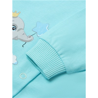 Комбинезон детский с закрытыми ножками «Слоник», цвет голубой, рост 74