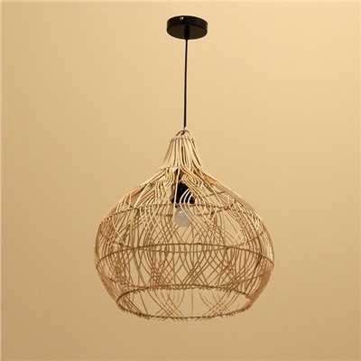 Светильник потолочный из ротанга «Рено», 1×120 Вт, Е27, 40×40×40 см