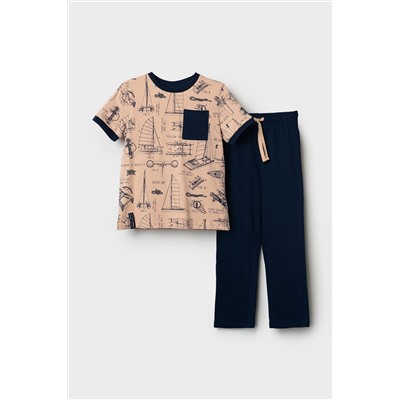 Комплект трикотажный для мальчиков: фуфайка (футболка), брюки PLAYTODAY, 1239778