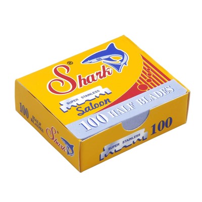 Лезвия для бритья односторонние для шаветок Lord SH.100 Super Stainless Saloon Shark 100шт. в картонном блоке